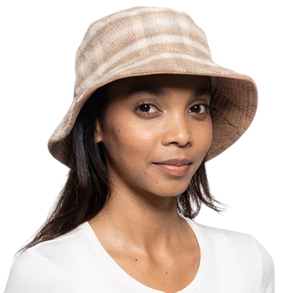 Jenni Reversible Corduroy & Plaid Bucket Hat NWT Brown/Tan OS